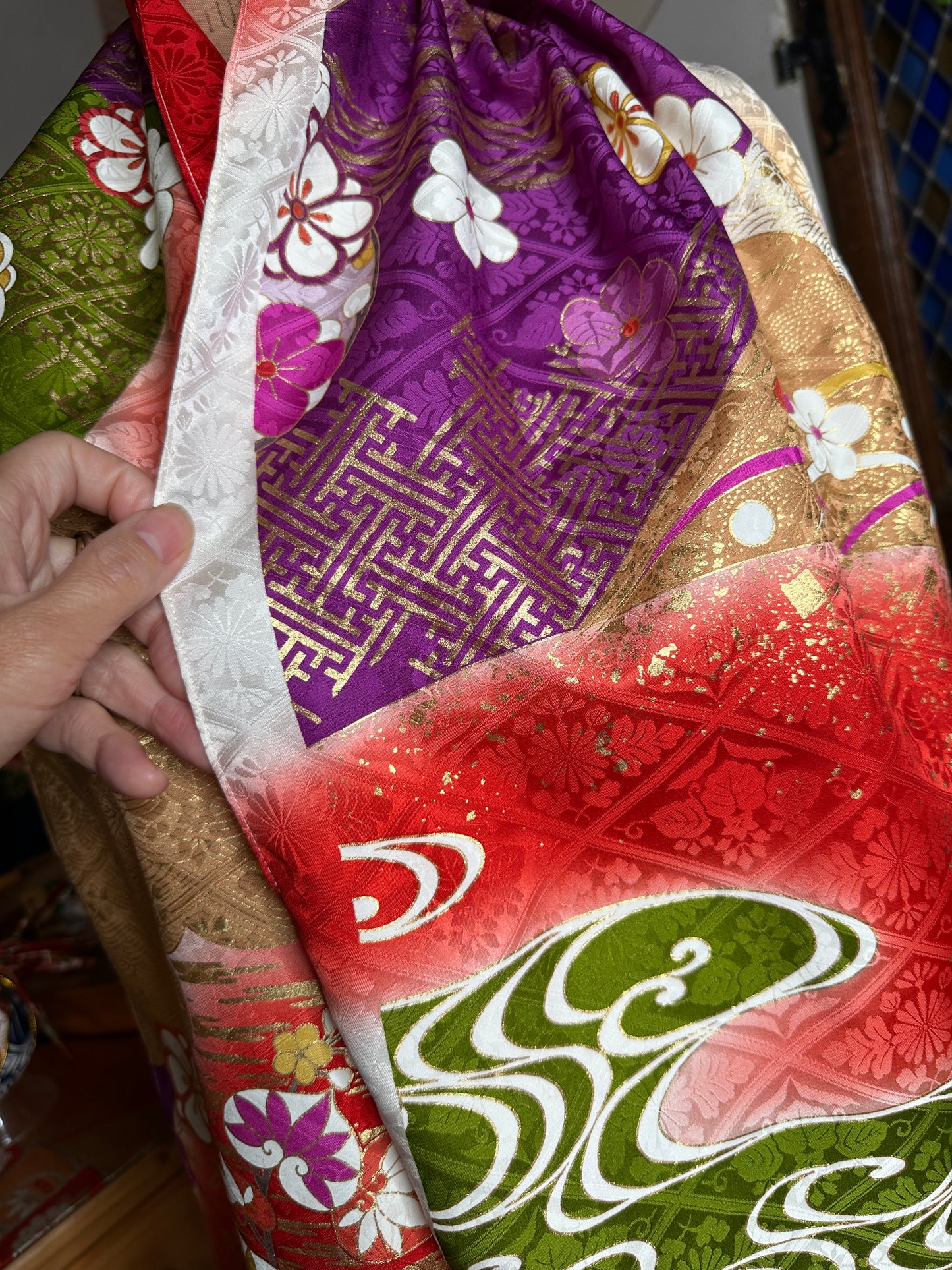 Foulard furisode kimono japonais en soie Neuf