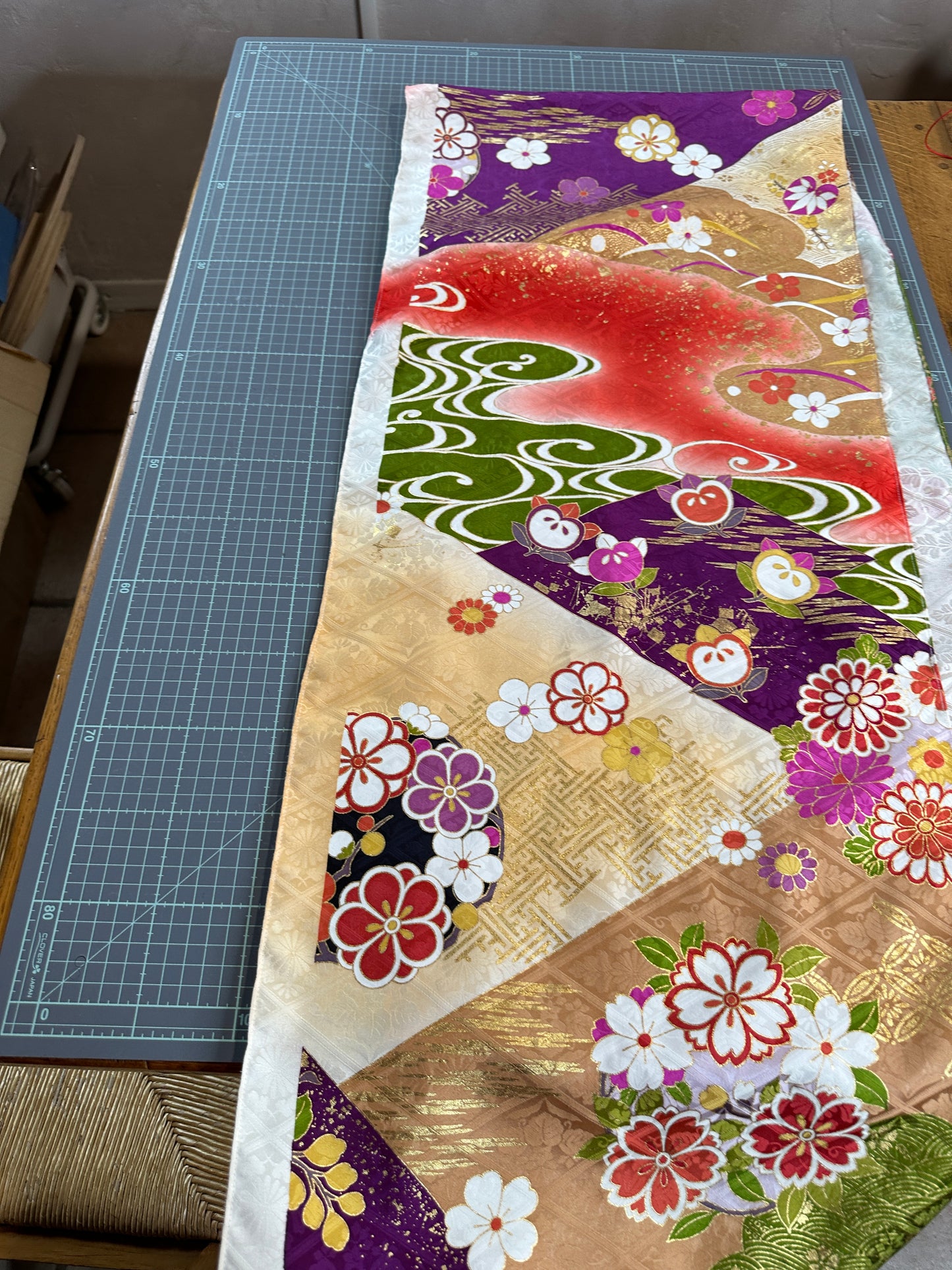Foulard furisode kimono japonais en soie Neuf