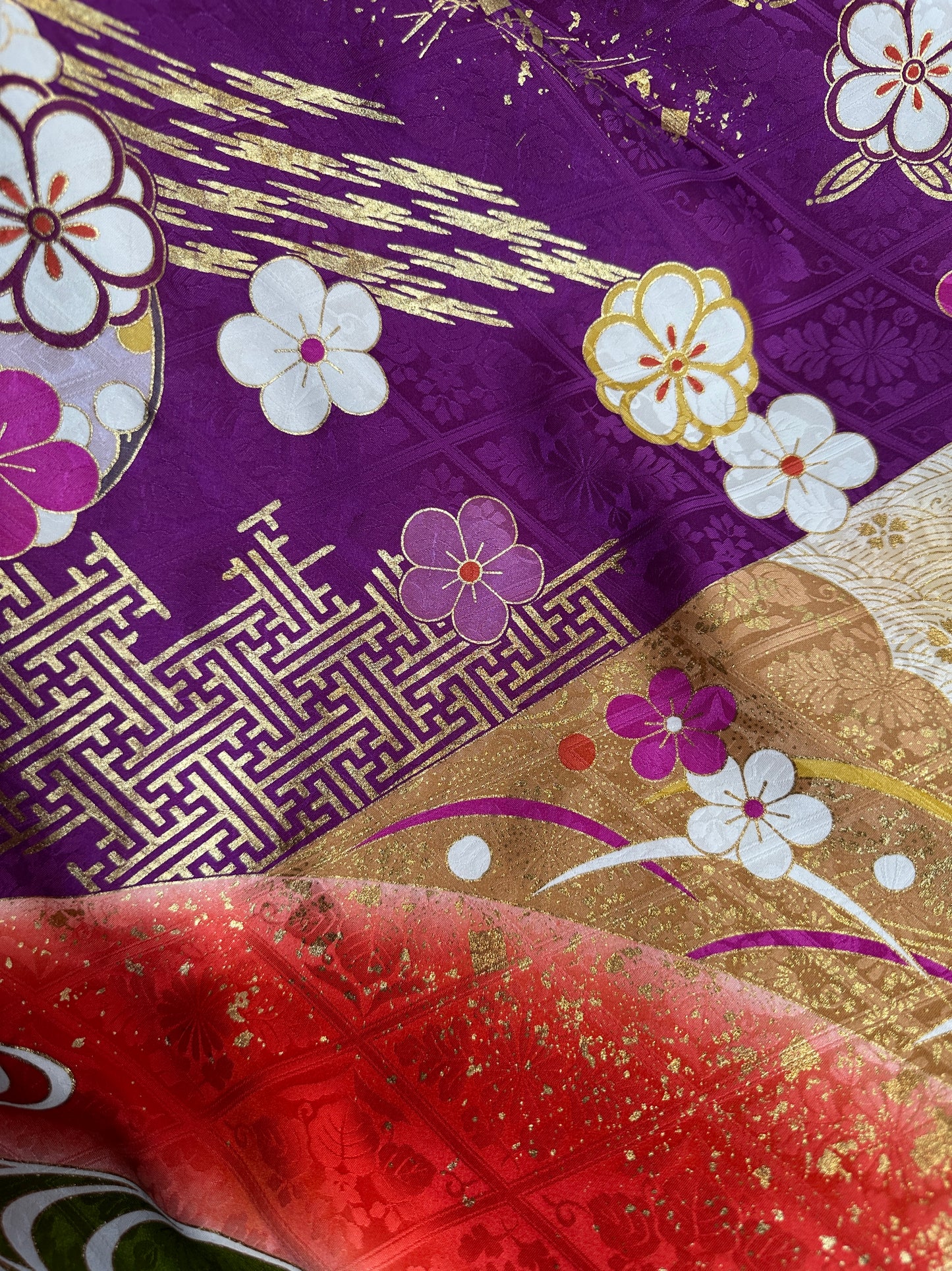 Foulard furisode kimono japonais en soie Neuf