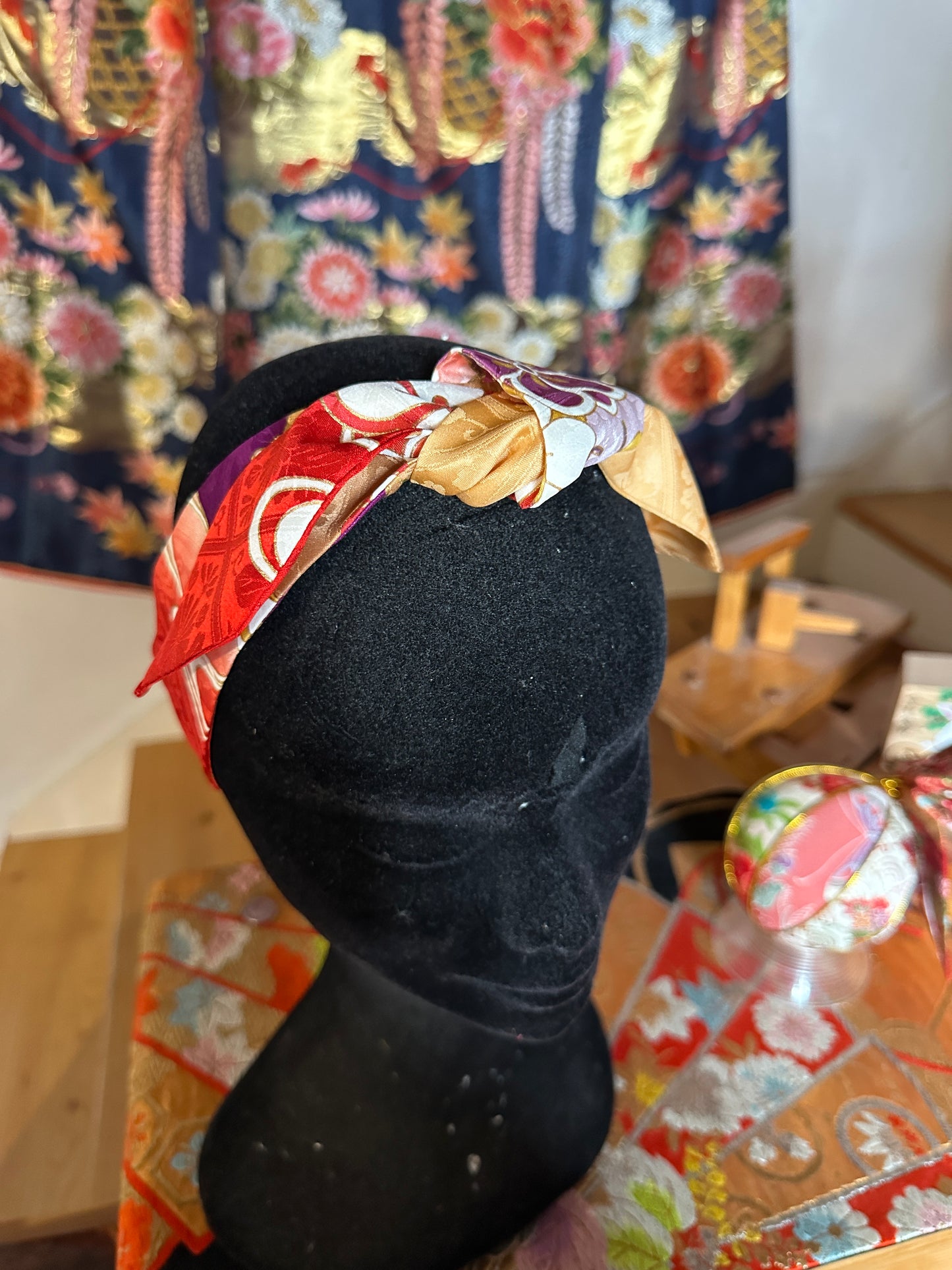 Foulard ruban kimono japonais Furisode en soie