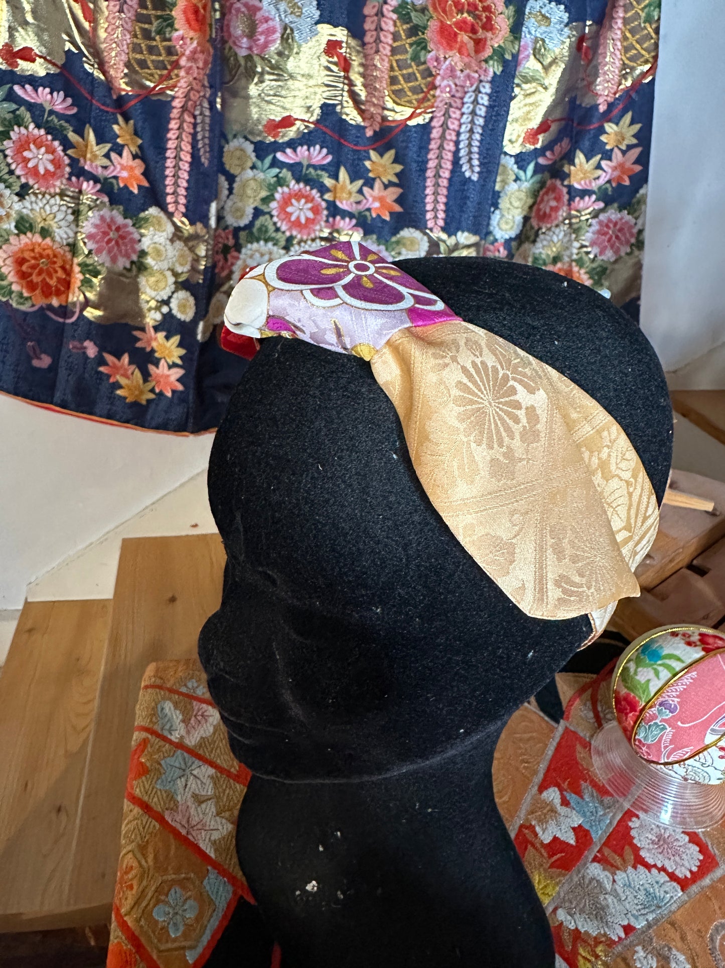 Foulard ruban kimono japonais Furisode en soie