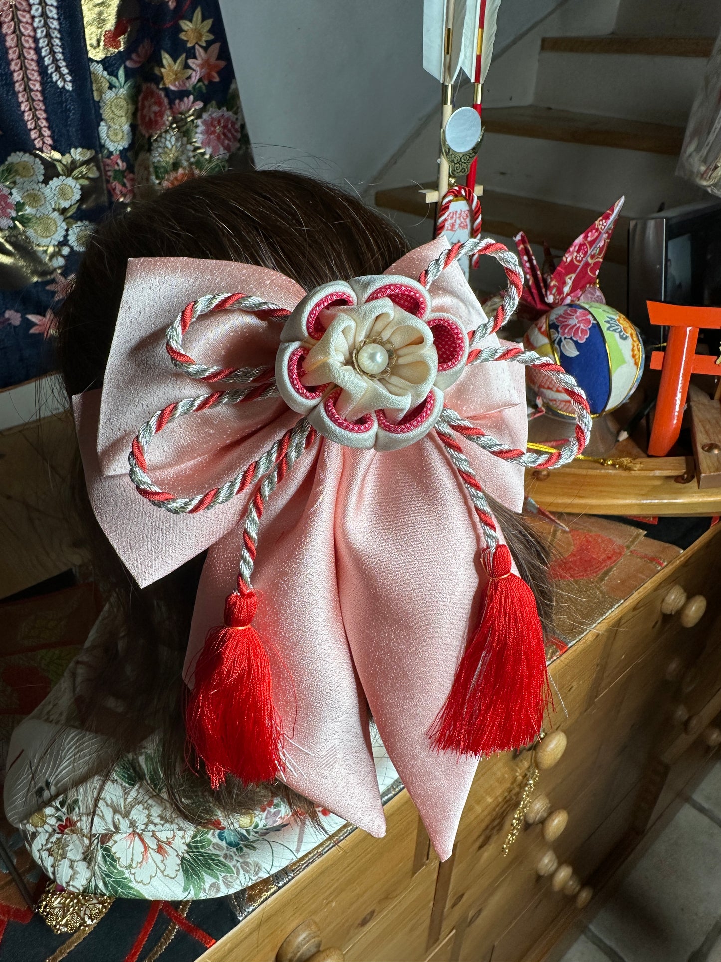 Barrette kimono japonais en soie