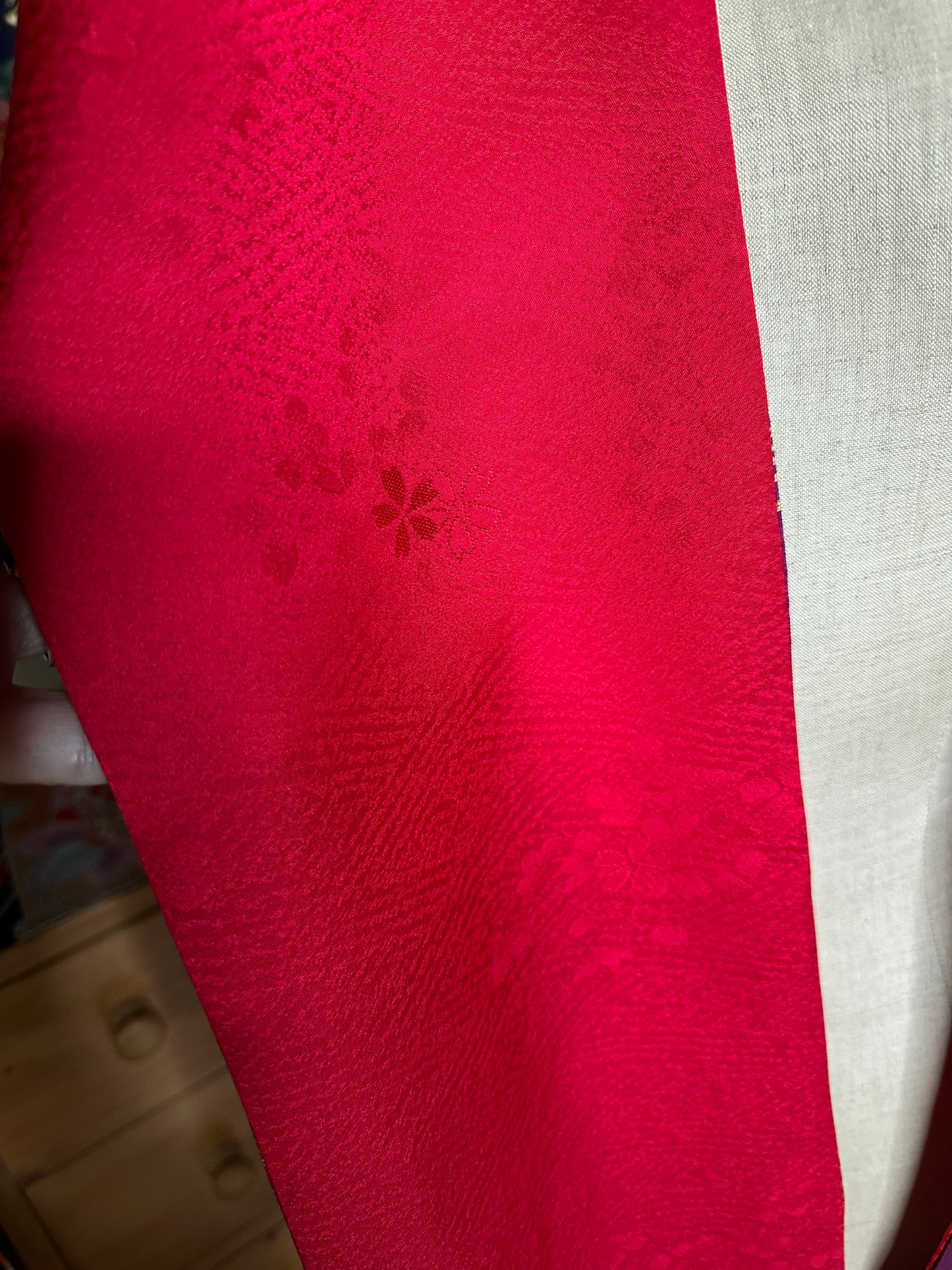 Foulard réversible kimono japonais Furisode en soie