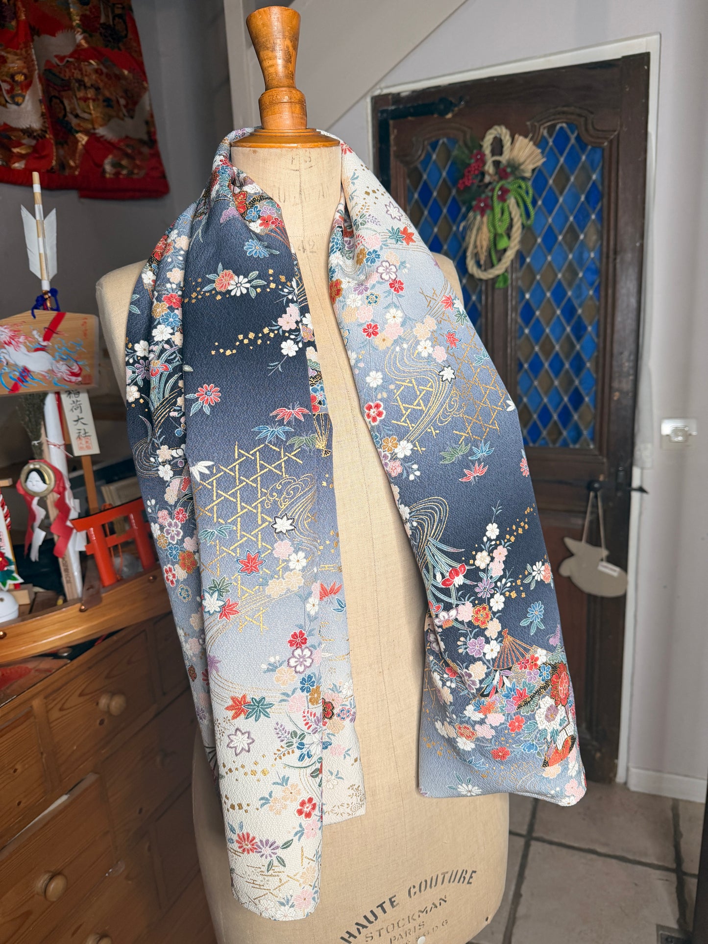 Top tunique courte kimono japonais en soie