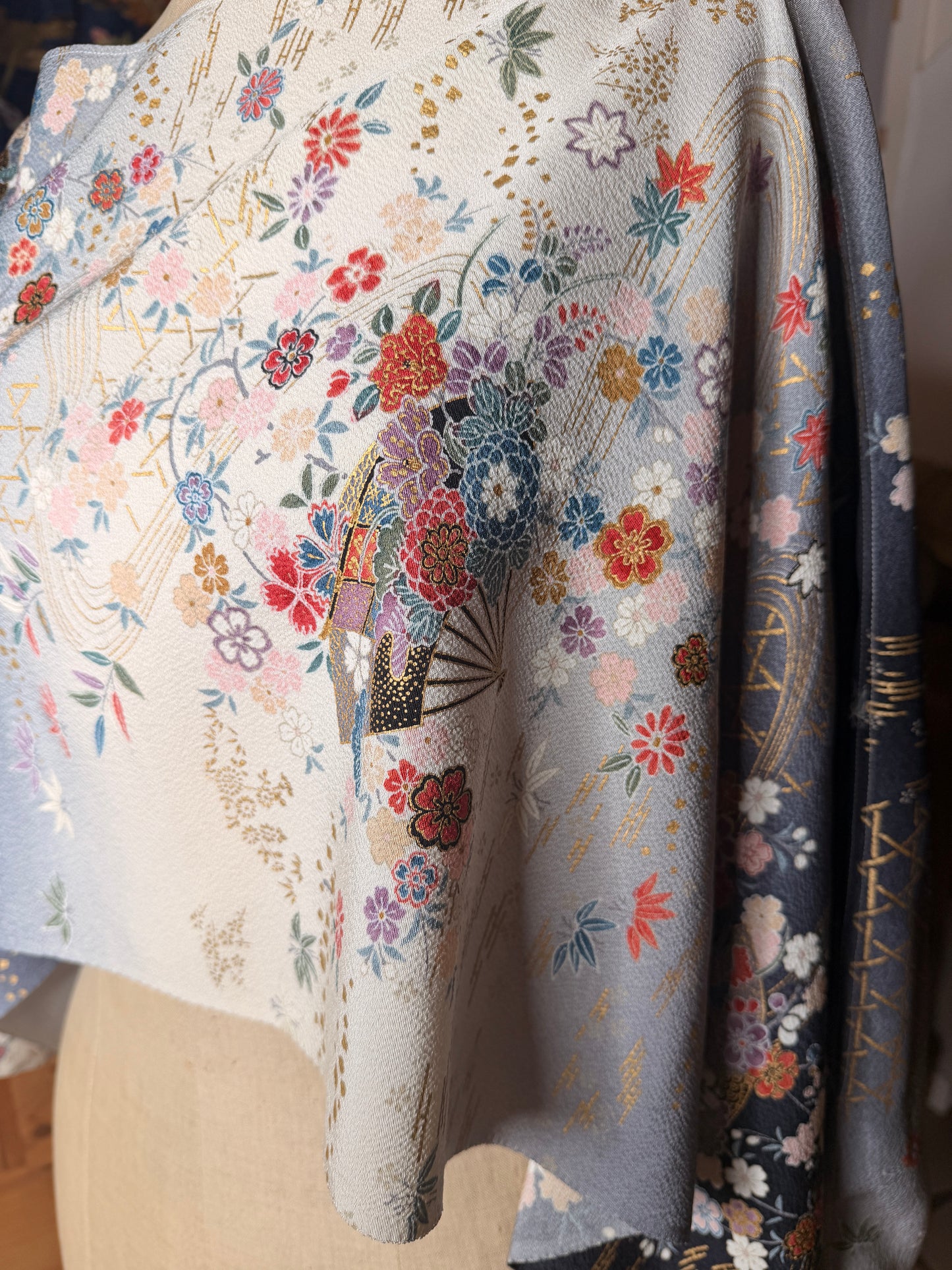 Top tunique courte kimono japonais en soie