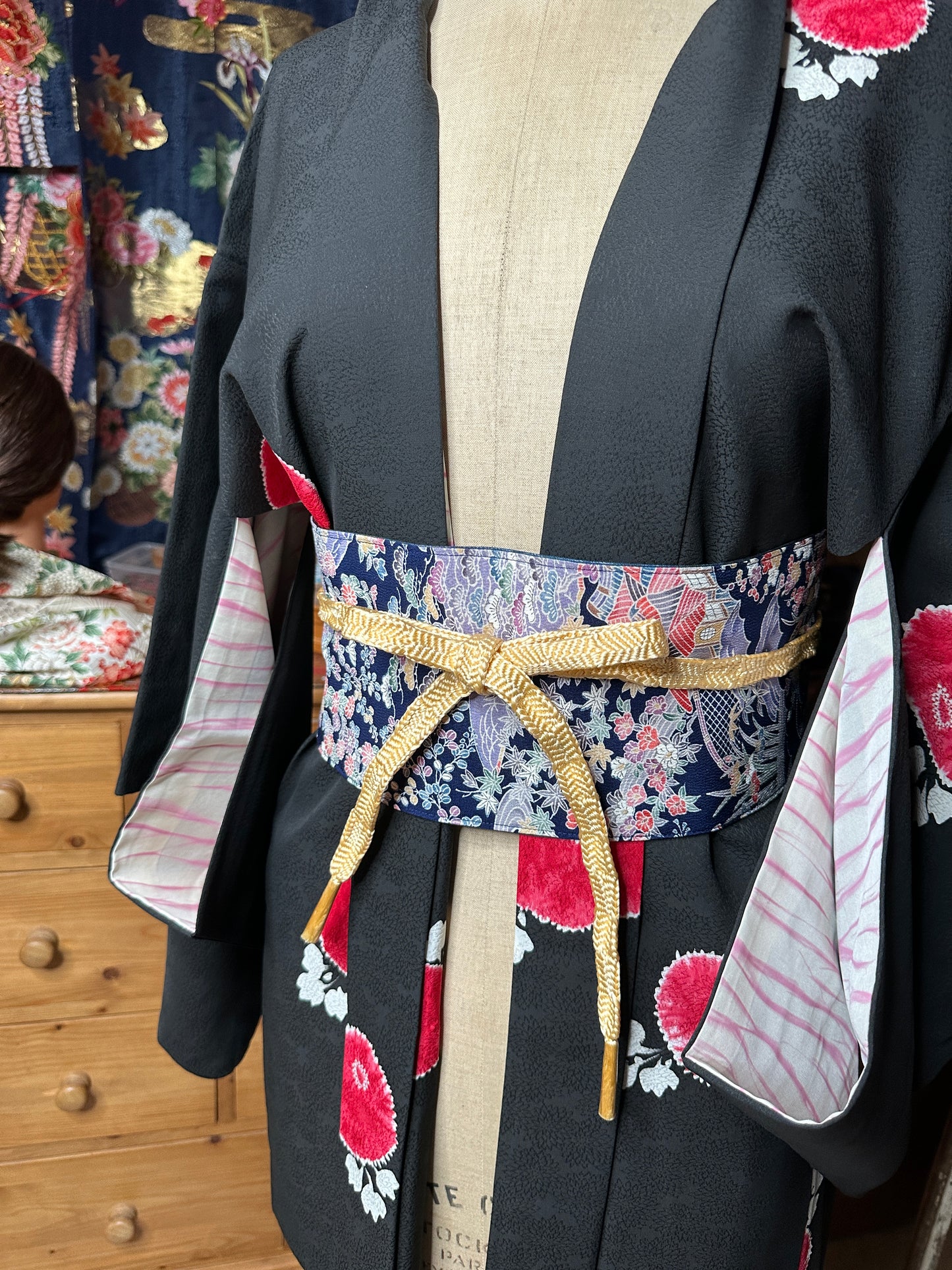 Ceinture Obi réversible japonais