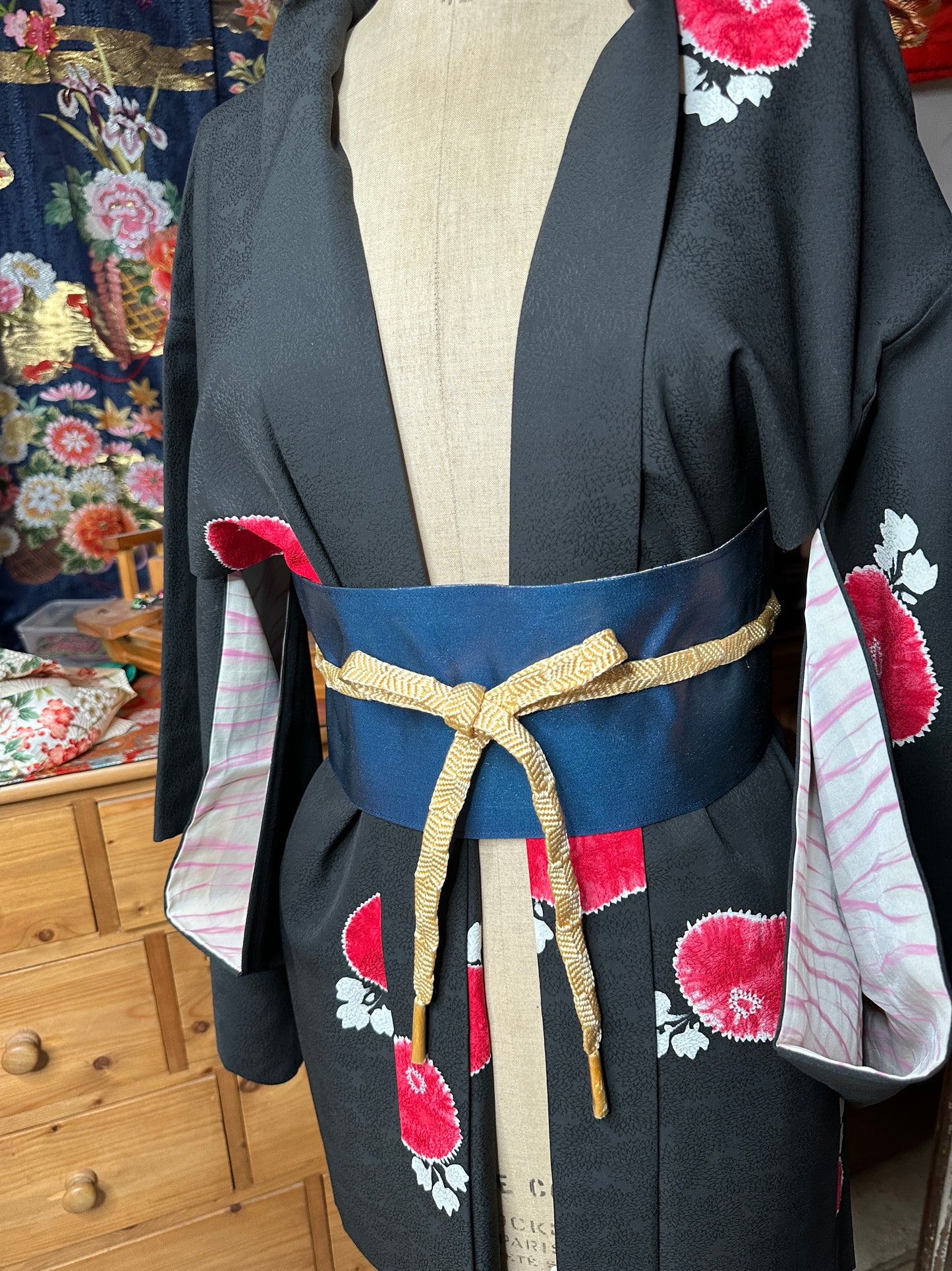Ceinture Obi réversible japonais