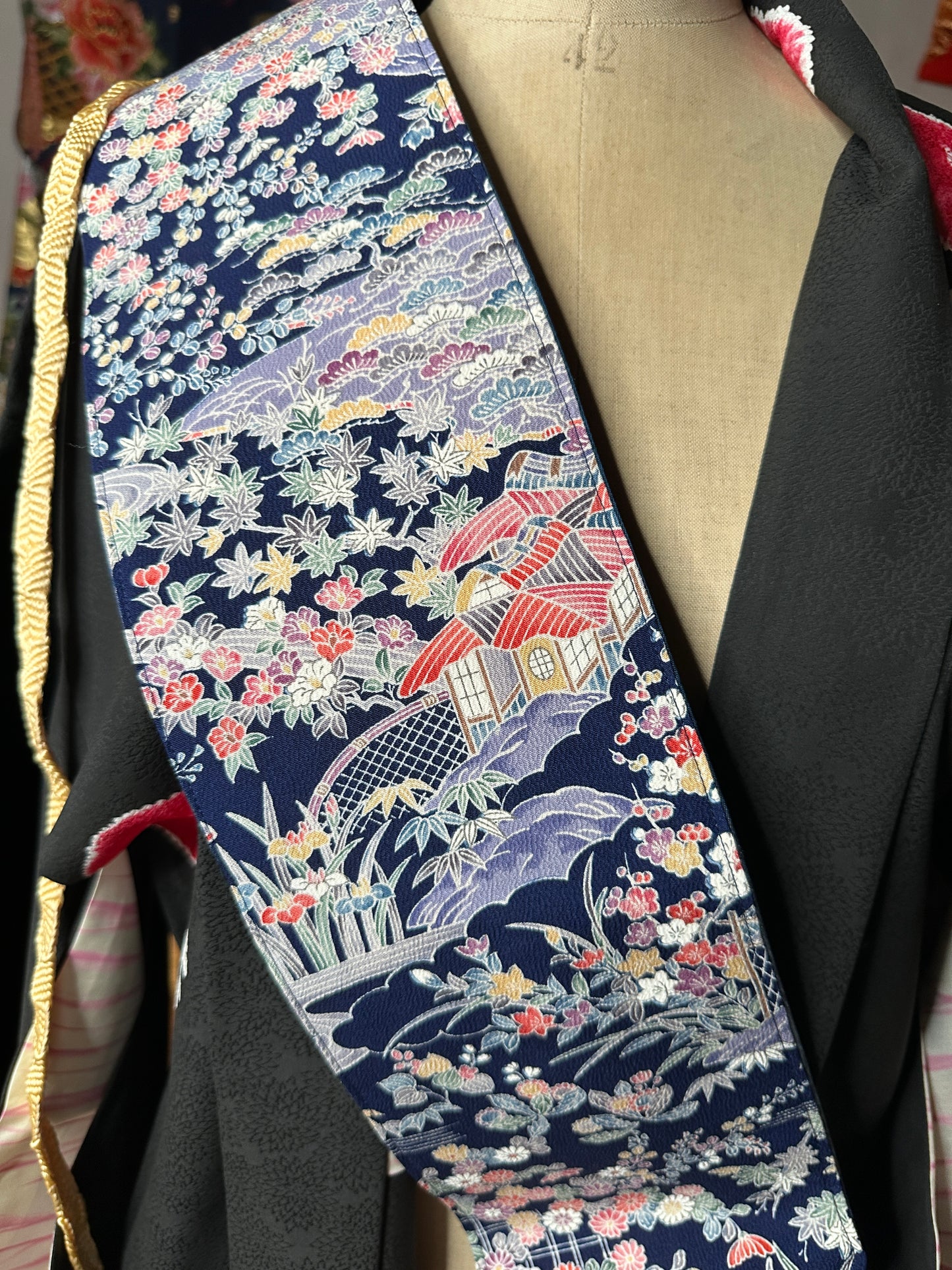 Ceinture Obi réversible japonais