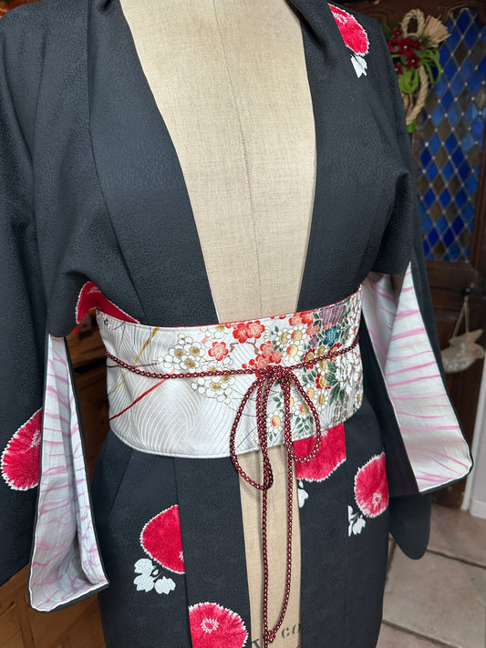 Ceinture Obi réversible en soie