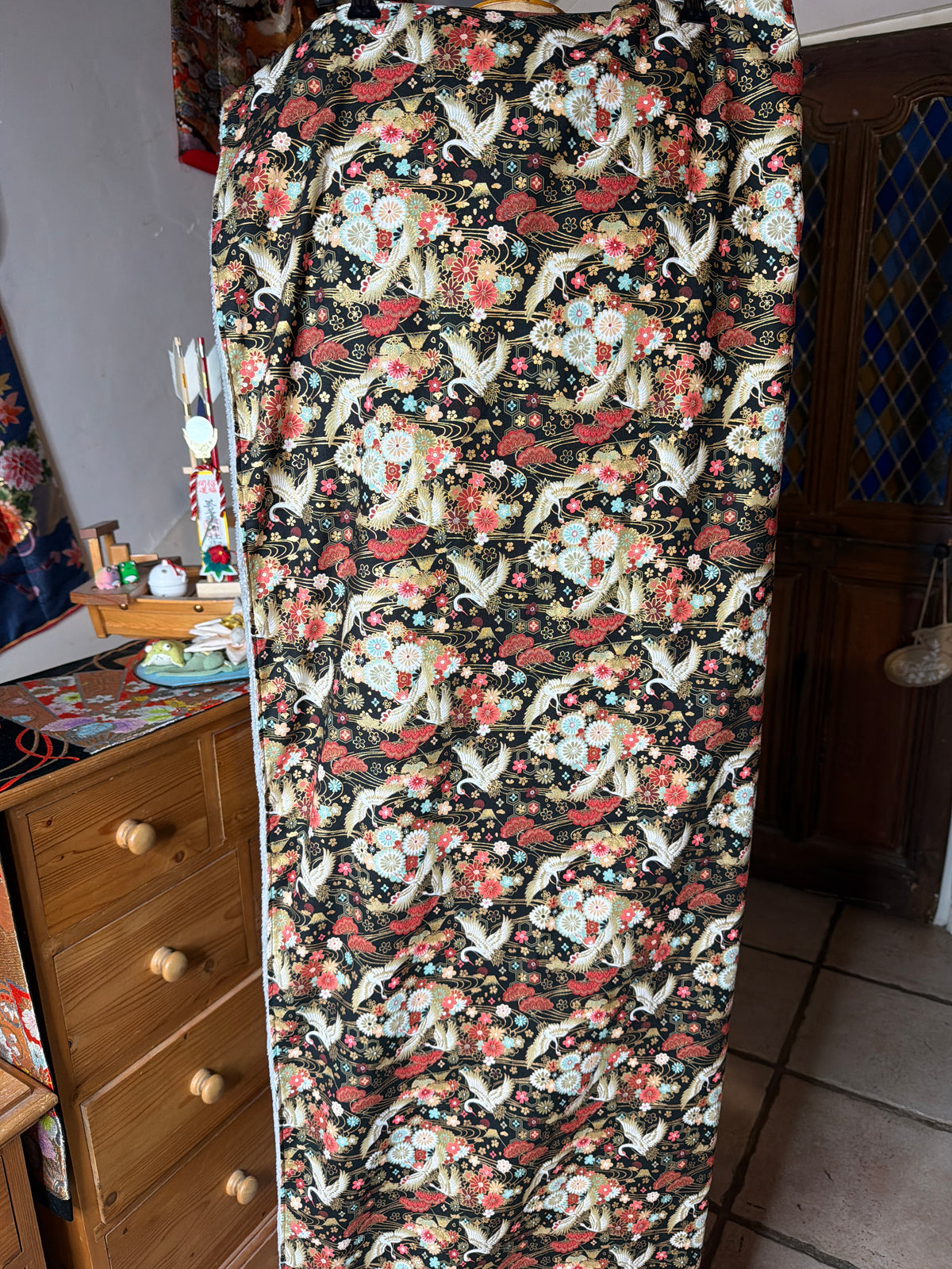 Momonga veste japonaise réversible tissu japonais en coton et micro polaire