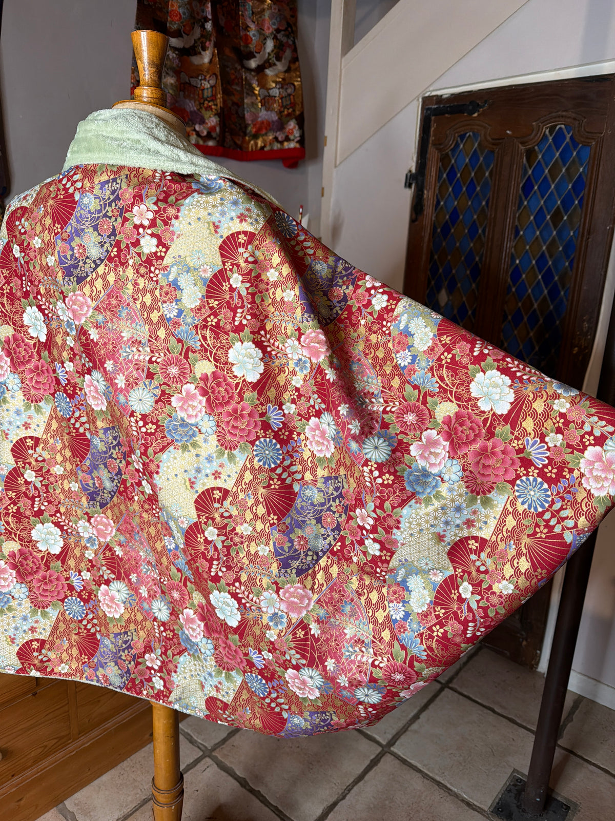 Momonga veste  réversible tissu japonais en coton et micropolaire