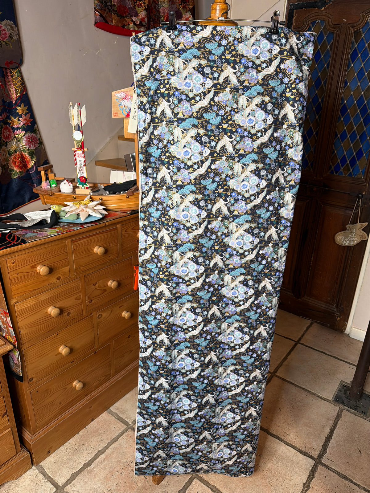 Momonga veste réversible tissu japonais en coton et micropolaire
