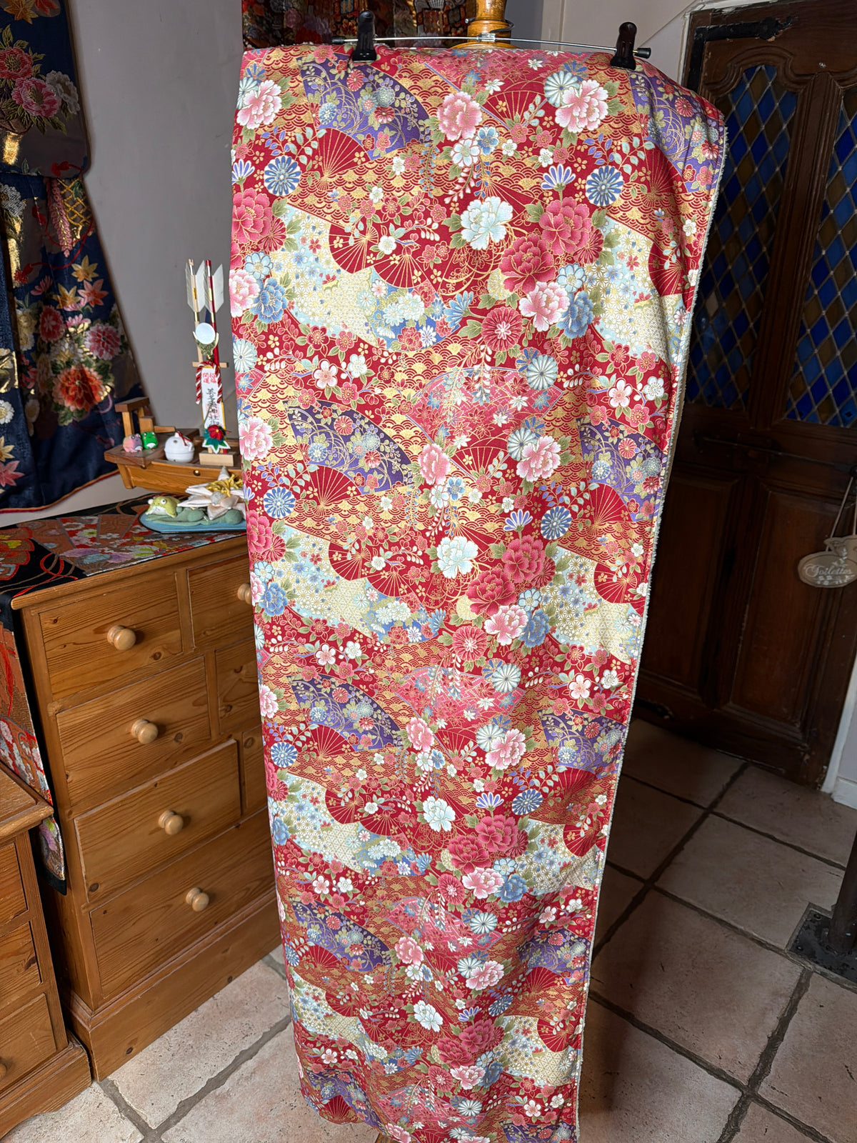 Momonga veste  réversible tissu japonais en coton et micropolaire